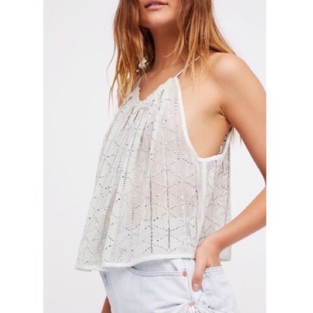 Free People Sheer Mint Green Top